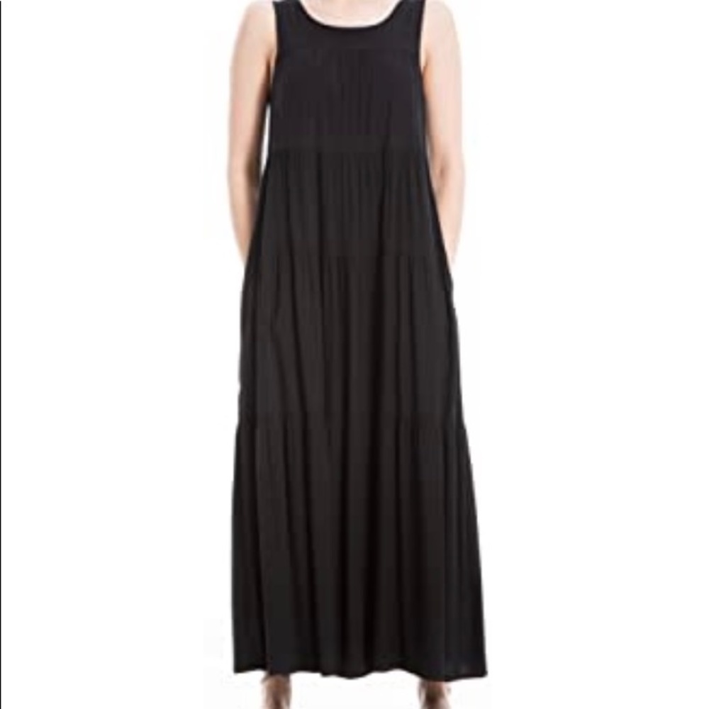 Max Studio Women’s Cotton Sleeveless Tiered Maci Dress Large